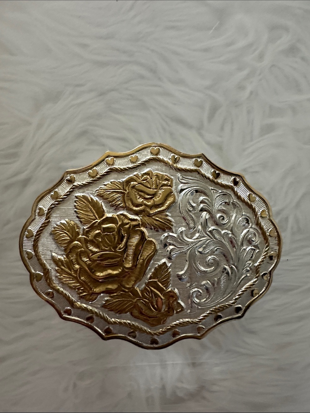 Gold & Silver Floral Accent Dish by